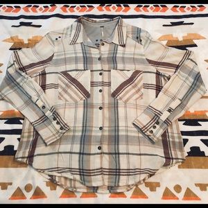 Free People plaid button up